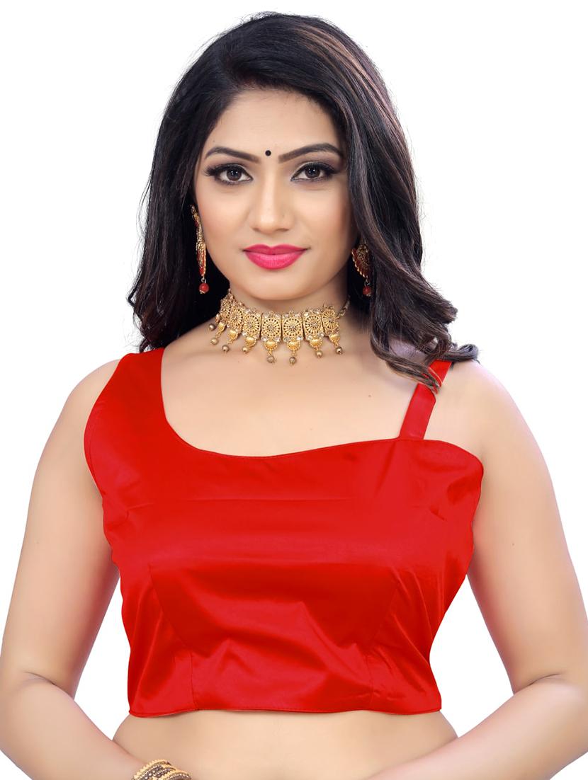 red stitched self design blouse - 20005510 - Zoom Image - 0