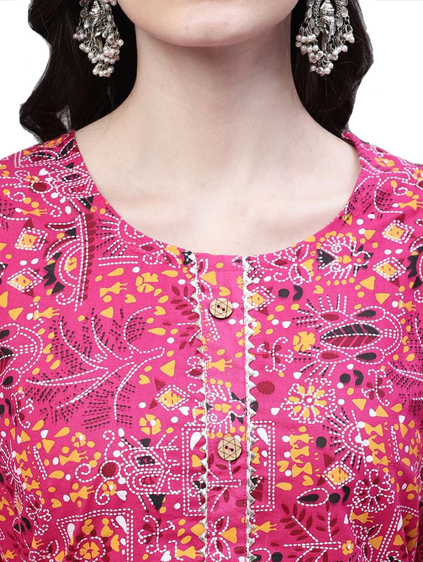 printed cotton short kurti - 20007354 -  Standard Image - 5