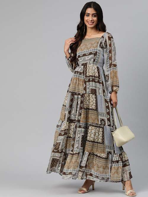 women's printed tiered dress  - 20007549 -  Standard Image - 0
