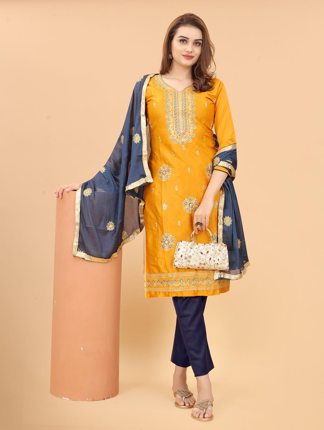 embroidered kurta pant with dupatta set - 20007796 - Standard Image - 3