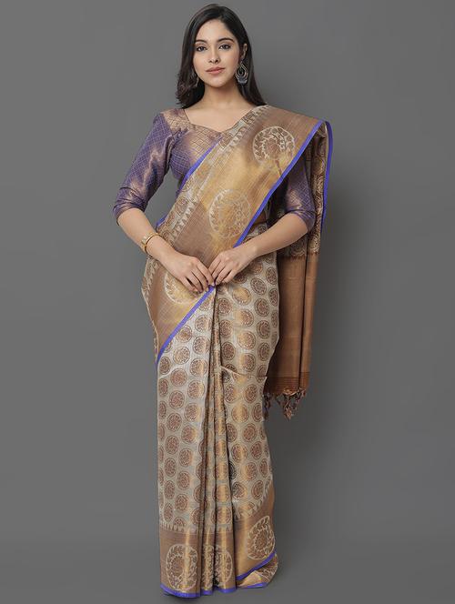 self design woven saree with blouse - 20007974 - Standard Image - 0