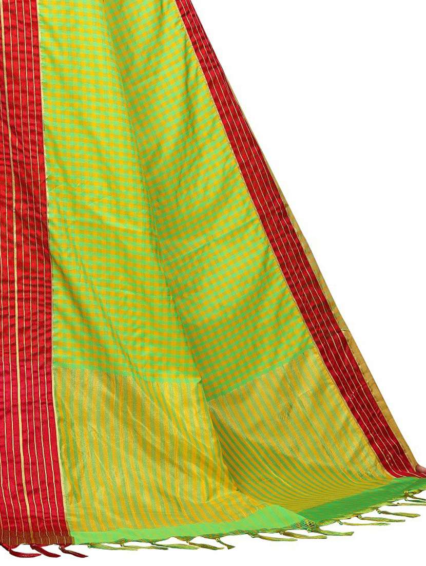 light green cotton silk saree with blouse - 20008003 - Standard Image - 3