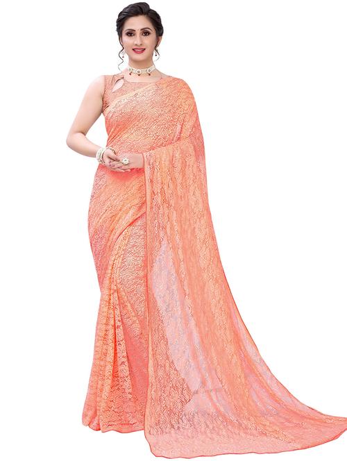pink printed saree with blouse - 20008077 -  Standard Image - 0
