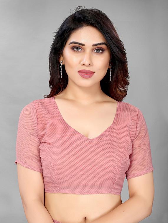 pink printed saree with blouse - 20008161 - Standard Image - 3