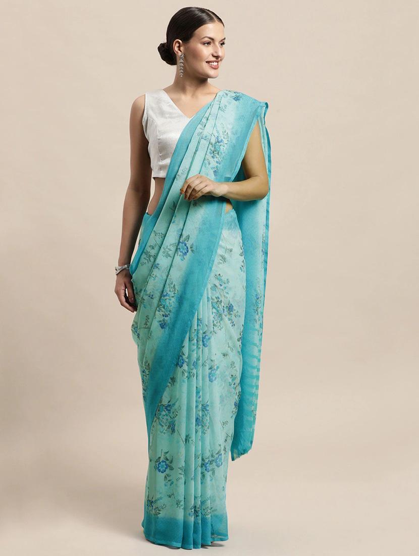 floral printed saree with blouse - 20008195 - Zoom Image - 0