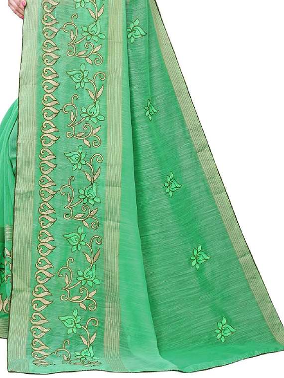 light green printed saree - 20008198 - Standard Image - 3