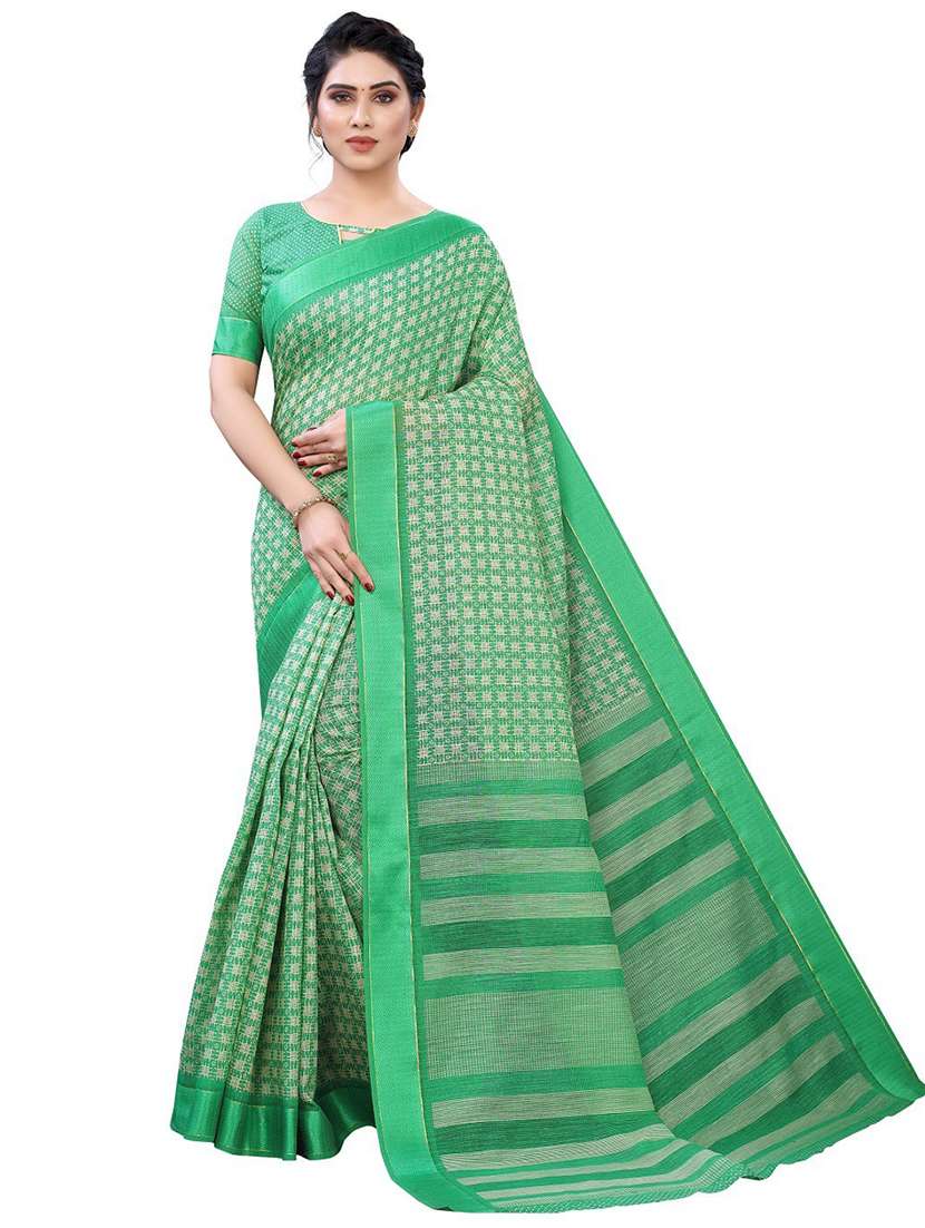 light greenself  design woven saree with blouse - 20008200 -  Zoom Image - 0