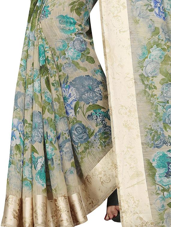 multi color floral printed woven saree with blouse - 20008215 - Standard Image - 3