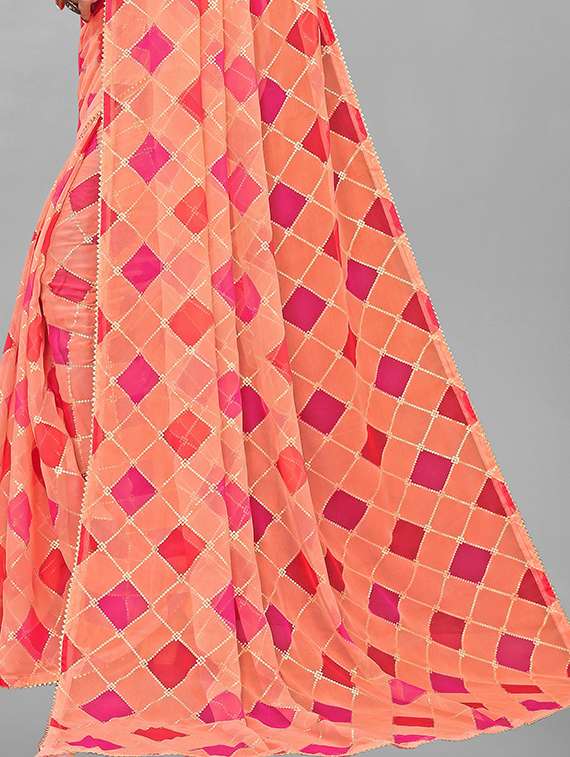 peach woven saree - 20008296 -  Standard Image - 3