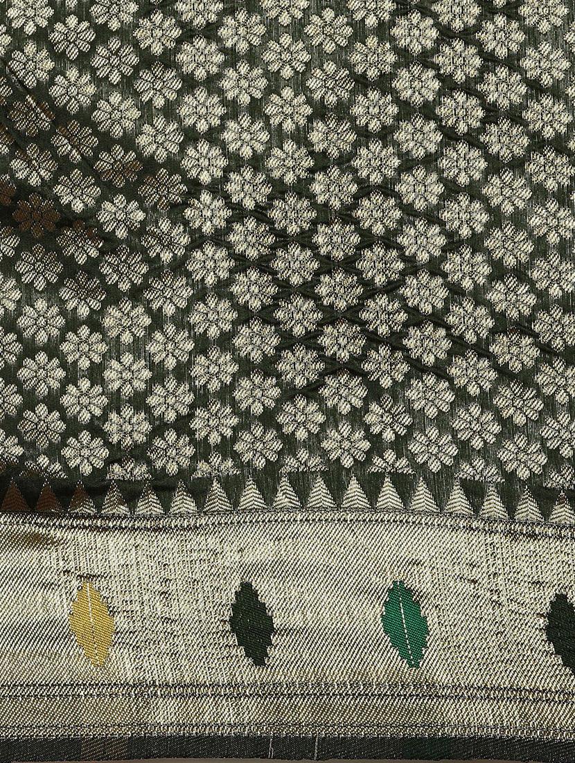 dark green art silk kanjivaram saree with blouse - 20008320 - Standard Image - 3