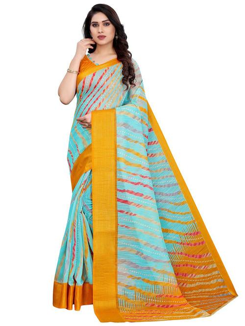 leheriya printed saree with blouse - 20008340 - Standard Image - 0