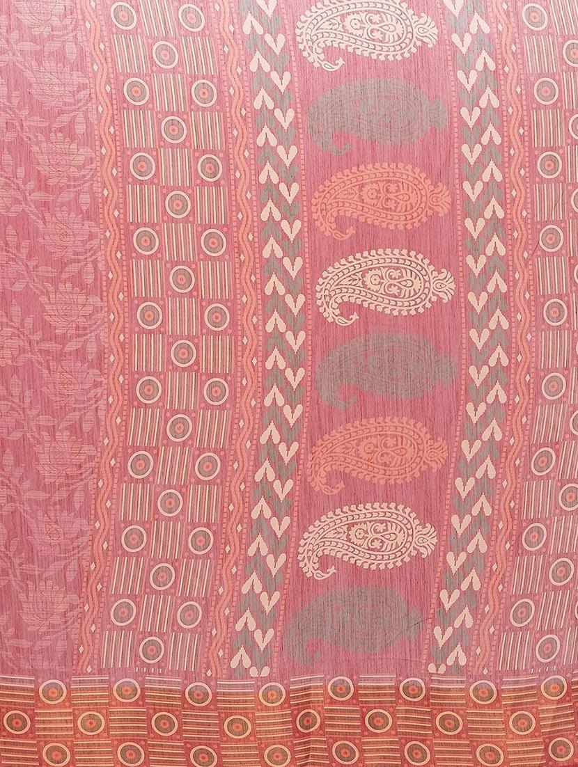maroon printed saree with blouse - 20008344 - Standard Image - 3