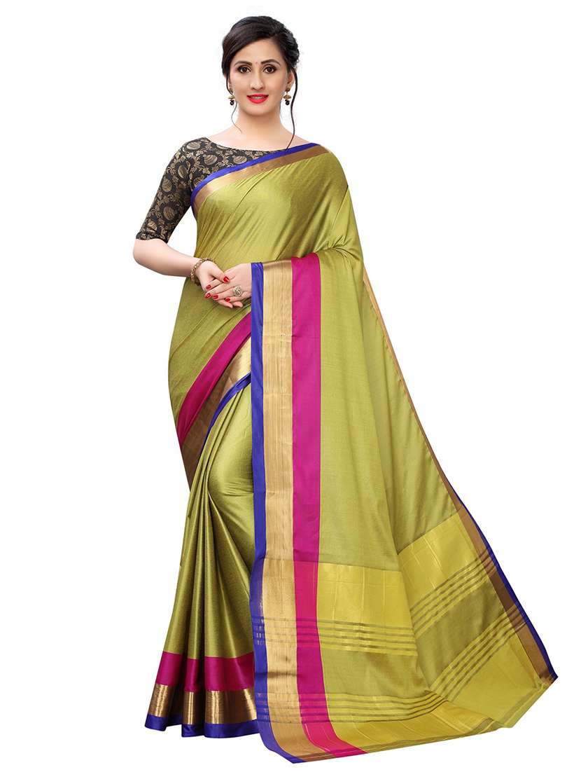 light green cotton silk saree - 20008347 - Zoom Image - 0