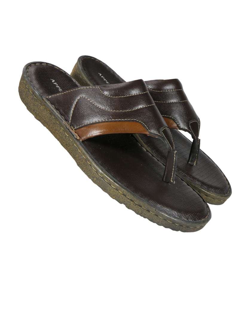 brown synthetic & mesh toe separator slippers - 20008657 - Standard Image - 3