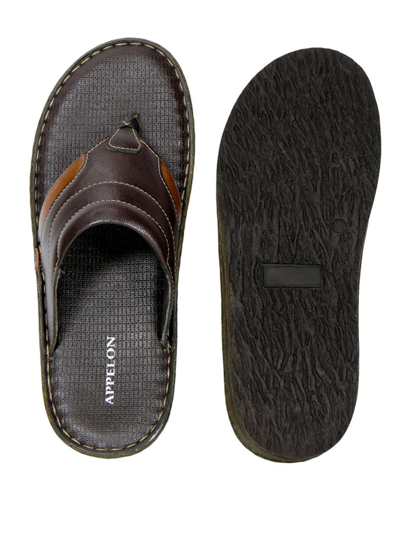 brown synthetic & mesh toe separator slippers - 20008657 - Standard Image - 5