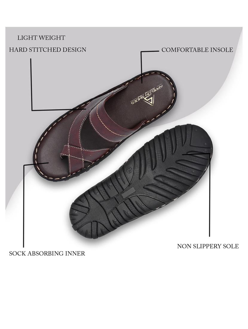 brown synthetic slip on sandals - 20008682 - Standard Image - 3