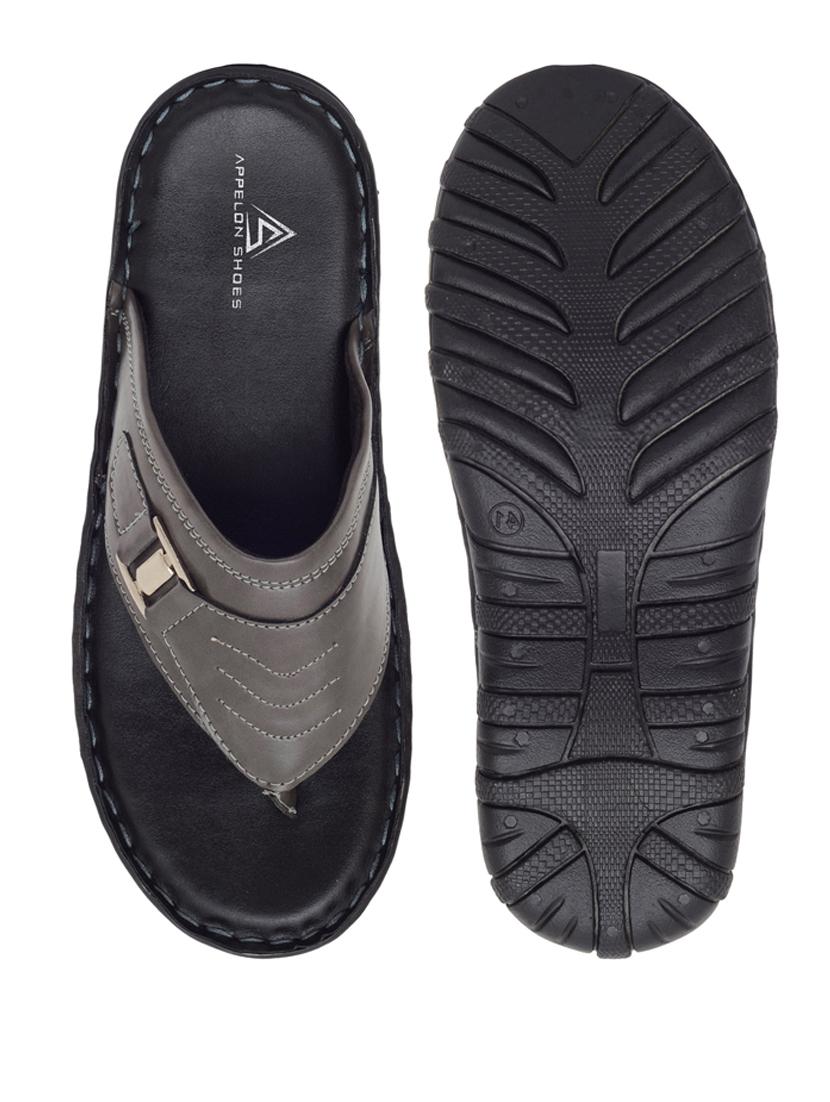 grey pu toe separator slippers - 20008696 - Standard Image - 3