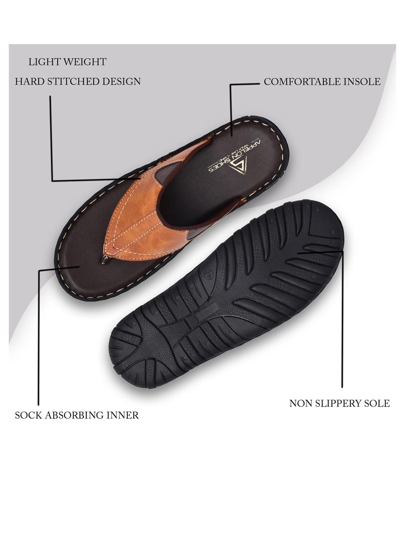 tan pu toe separator slippers - 20008754 - Standard Image - 3