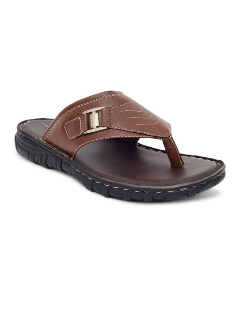 tan pu toe separator slippers - 20008756 -  Standard Image - 0