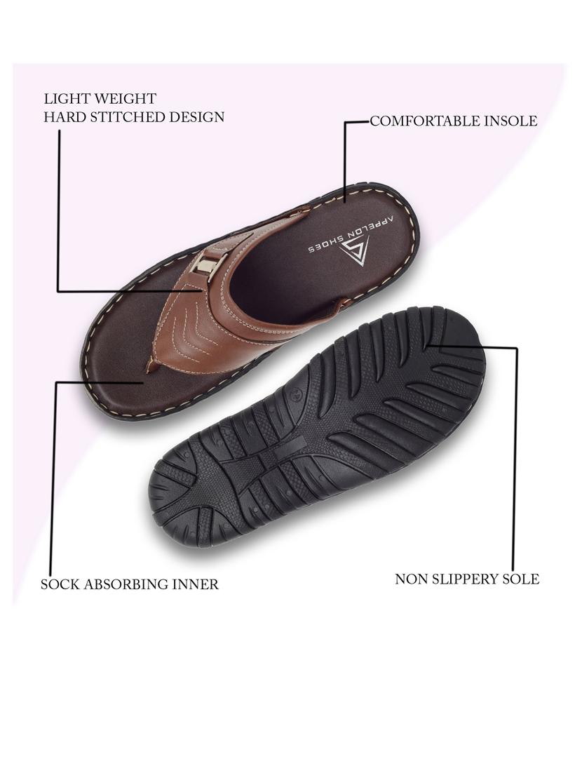 tan pu toe separator slippers - 20008756 - Standard Image - 3