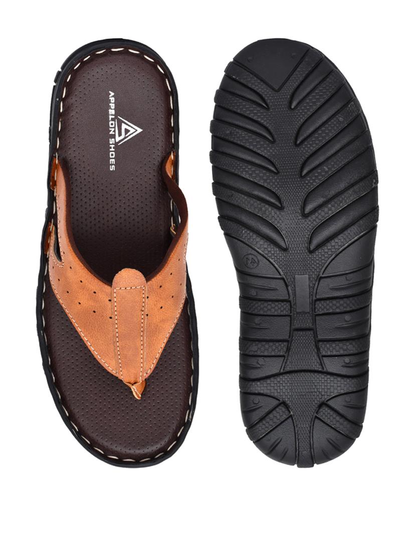 tan pu toe separator slippers - 20008758 - Standard Image - 3