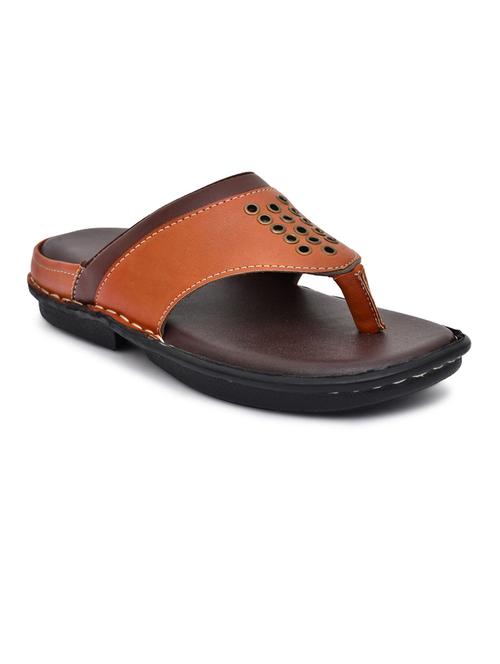 tan pu toe separator slippers - 20008760 - Standard Image - 0