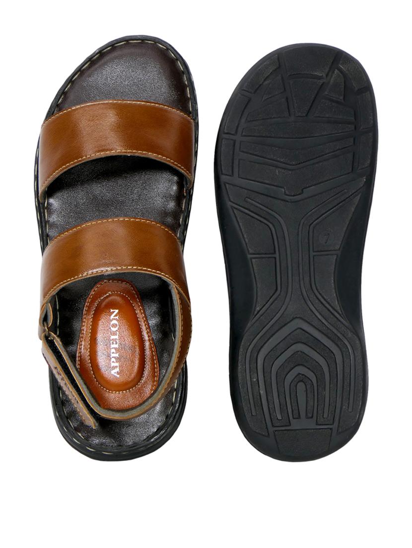 tan synthetic slip on sandals - 20008785 - Standard Image - 5