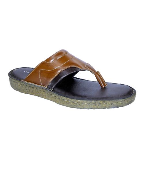 tan pu toe separator slippers - 20008791 -  Standard Image - 0