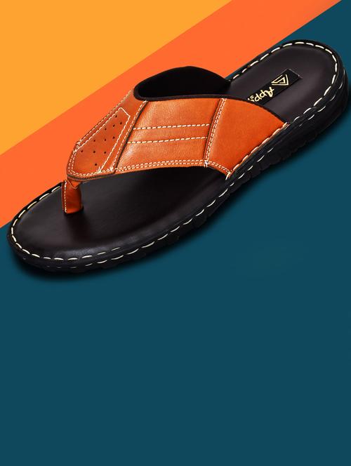 tan pu toe separator slippers - 20008795 -  Standard Image - 0