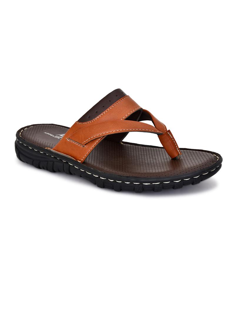 tan pu toe separator slippers - 20008803 -  Zoom Image - 0