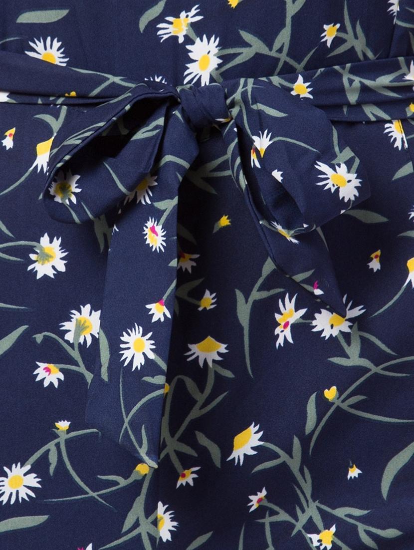 blue floral print sleeveless playsuit - 20009425 - Standard Image - 3