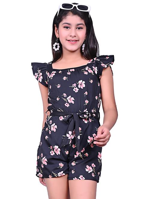 black polycrepe playsuit twin sets - 20009431 -  Standard Image - 0