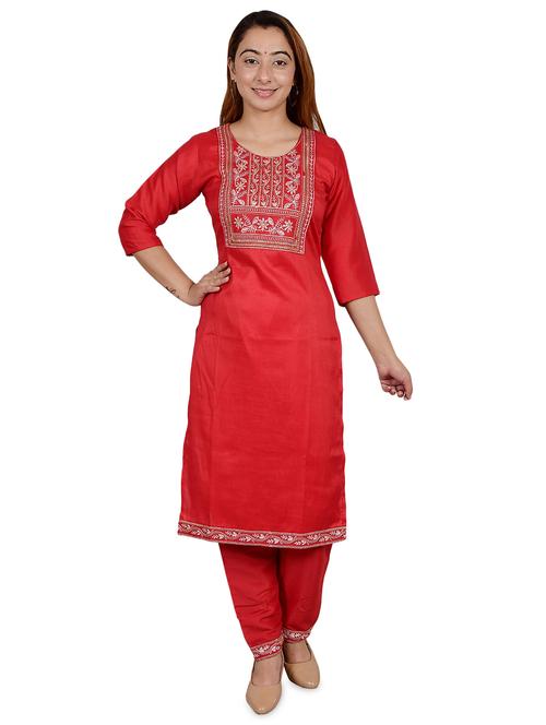 roun neck kurta pant set - 20009455 - Standard Image - 0