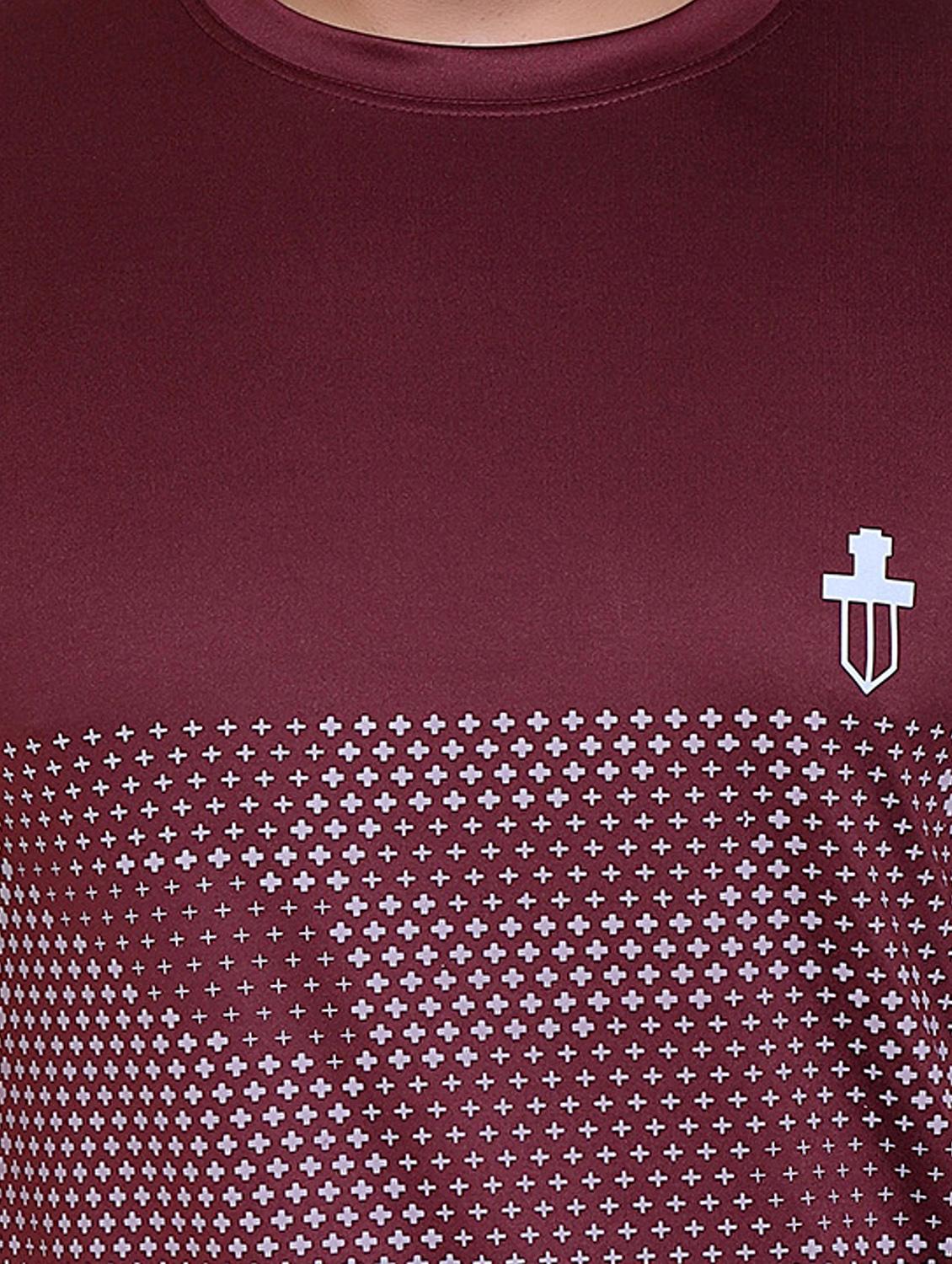 men maroon printed round neck t-shirt - 20009487 - Standard Image - 3