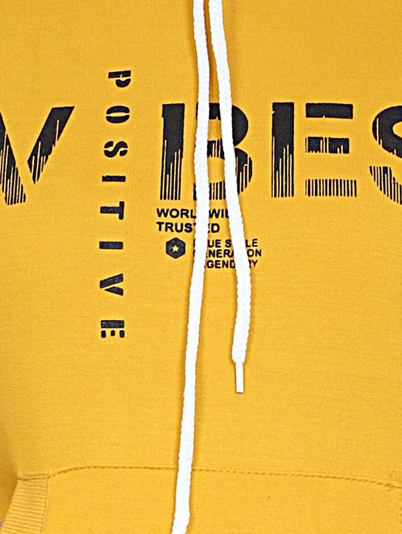 yellow printed hooded neck sweatshirt - 20009512 - Standard Image - 3