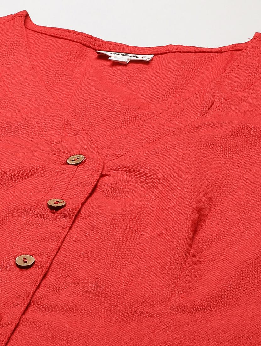v-neck solid stitched blouse - 20009517 - Standard Image - 3