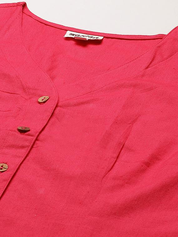 women pink v neck blouse - 20009520 - Standard Image - 3
