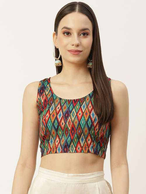 women multi color round neck blouse - 20009537 -  Standard Image - 0