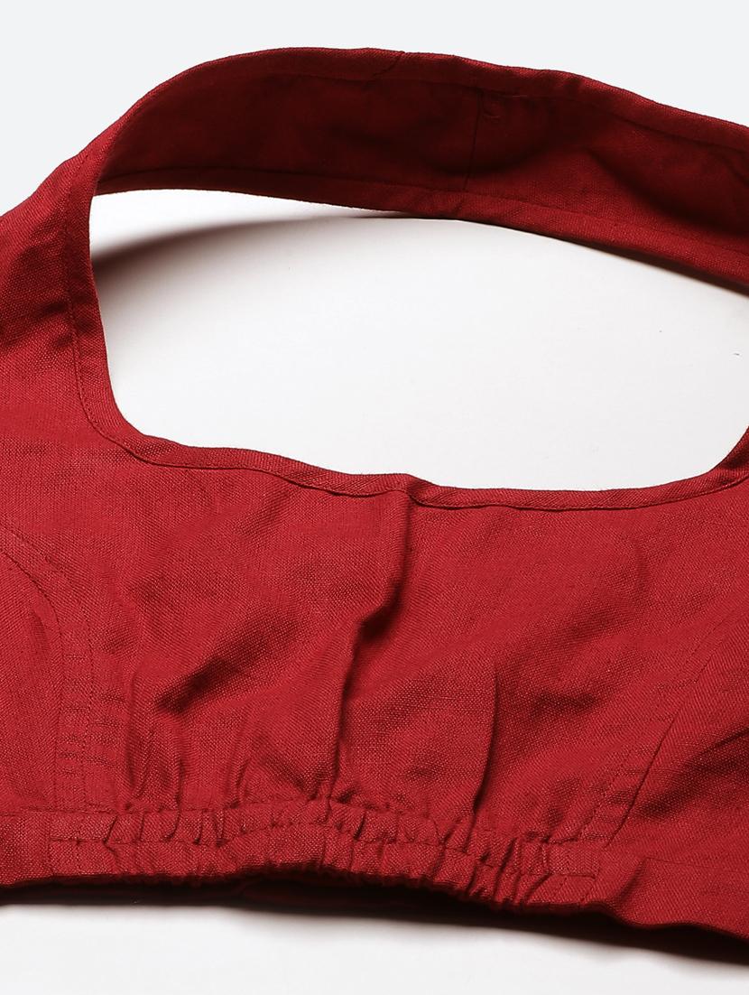 women maroon halter neck blouse - 20009553 - Standard Image - 3