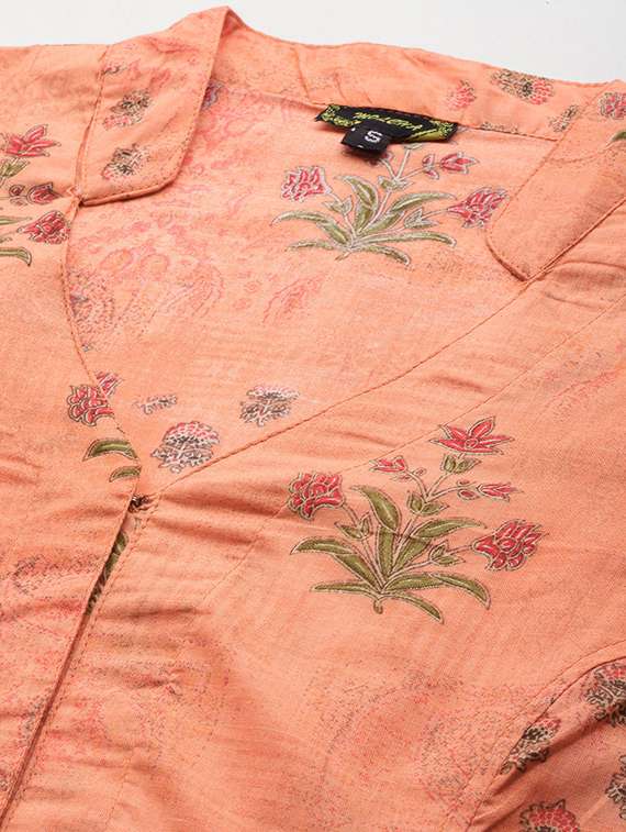 women peach v-neck blouse - 20009625 - Standard Image - 3