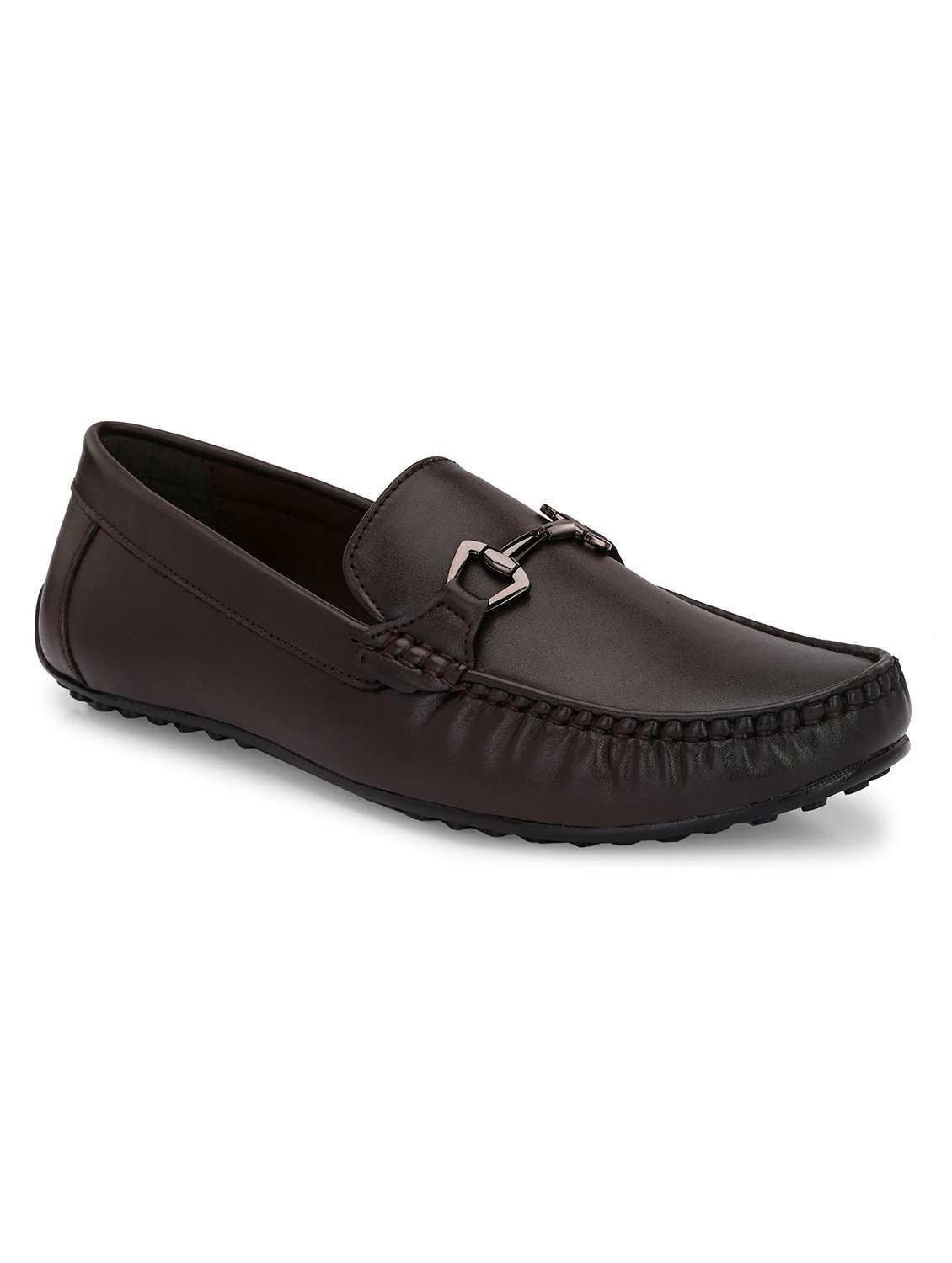 brown solid slip on loafer