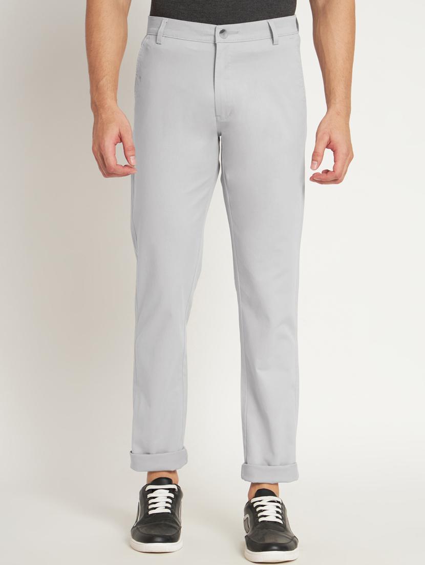 grey cotton chinos casual trousers - 20009712 - Zoom Image - 0