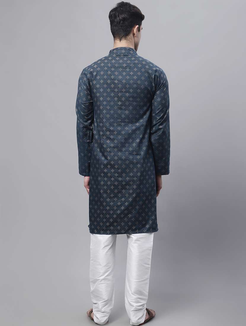 mandarin neck printed long kurta - 20009840 -  Standard Image - 3