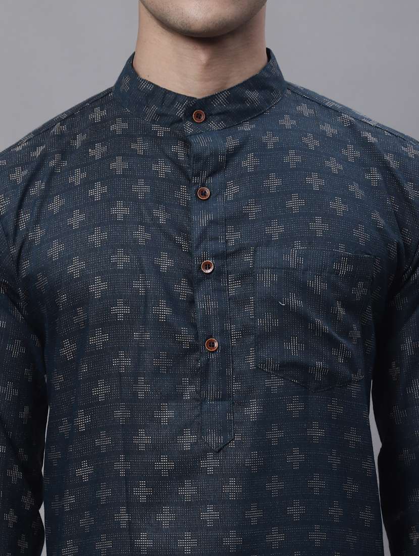 mandarin neck printed long kurta - 20009840 -  Standard Image - 5