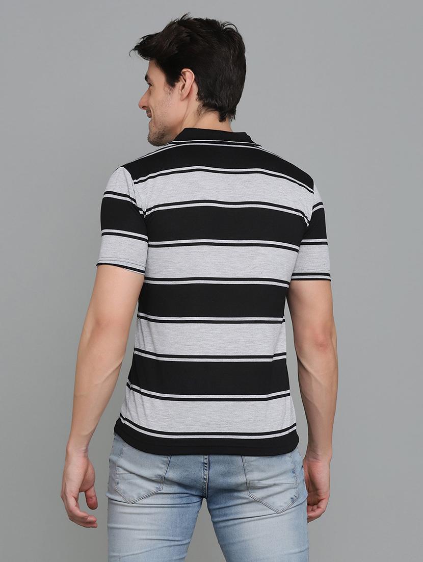 mens striped polo t-shirt - 20010048 - Standard Image - 3