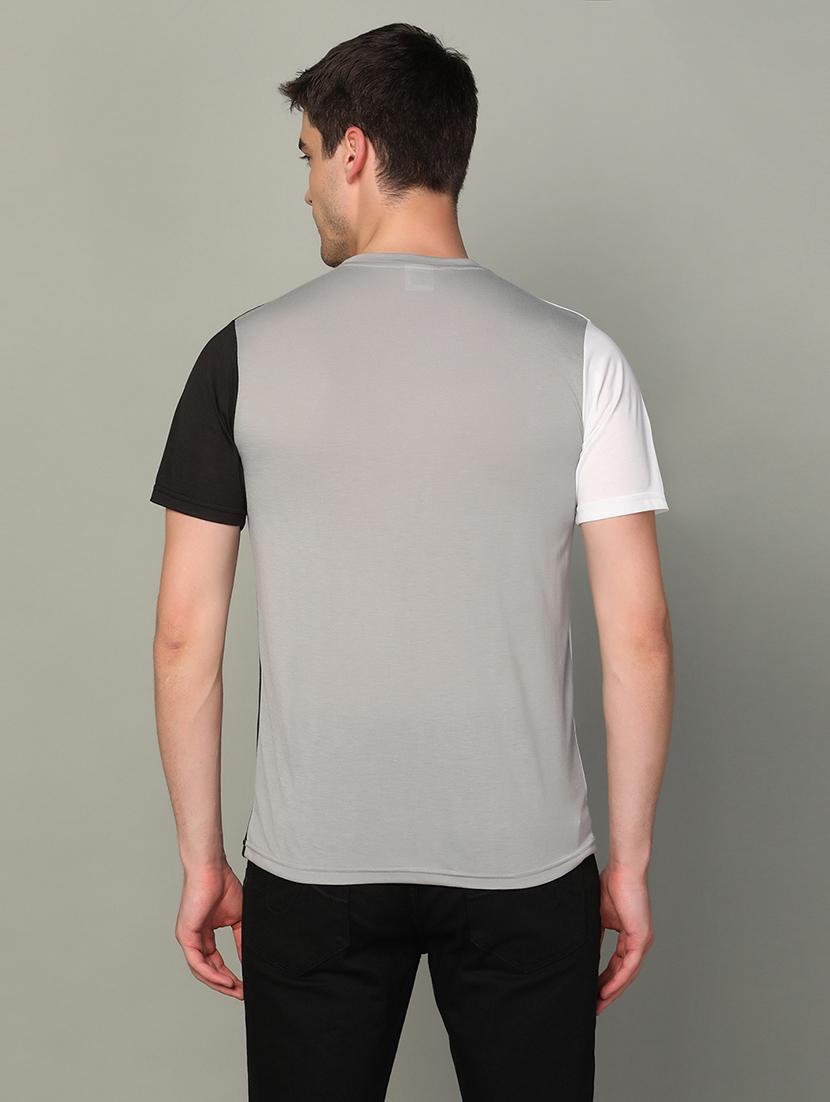 round neck color block regular t-shirt - 20010072 - Standard Image - 3