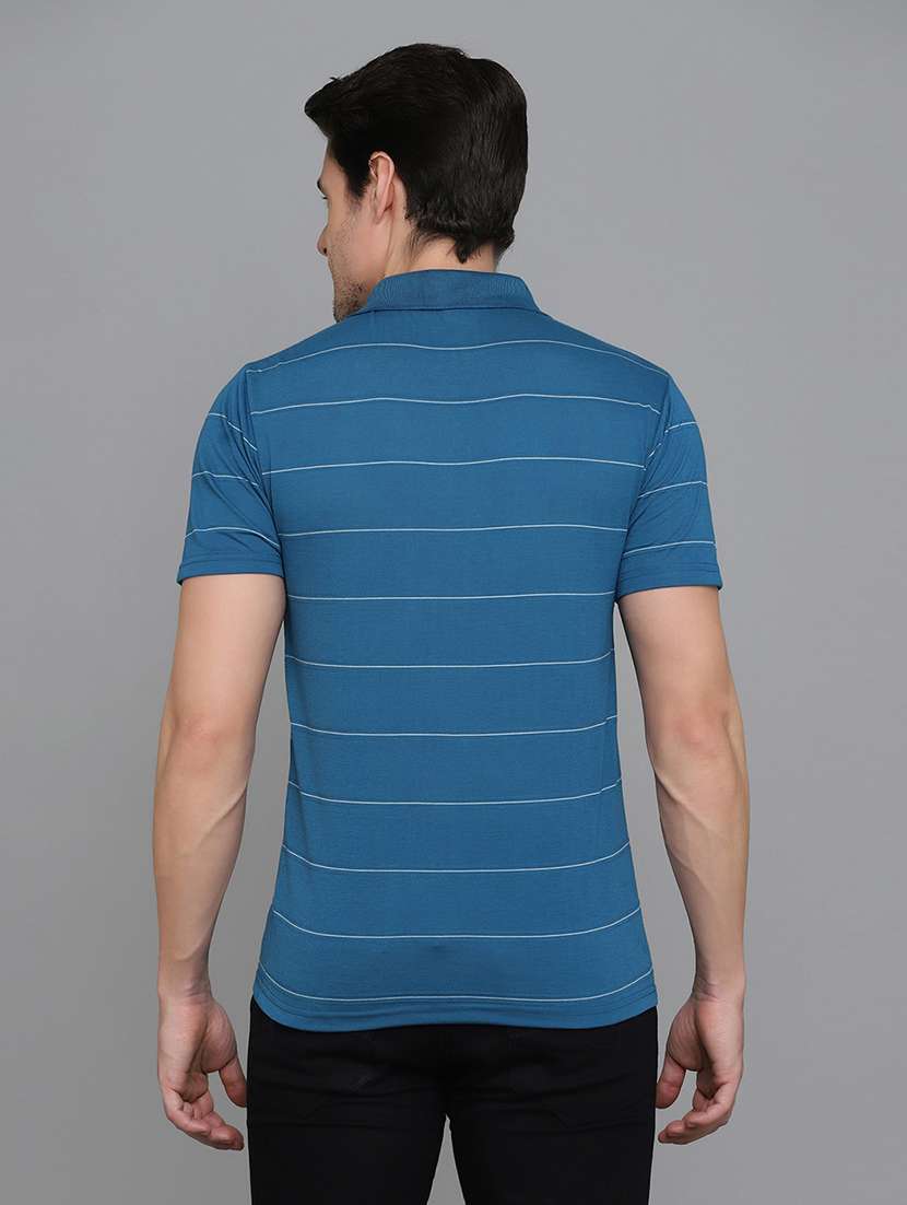 mens striped polo t-shirt  - 20010099 -  Standard Image - 3