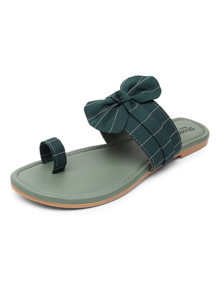 green nubuck leather one toe sandals - 20010519 - Standard Image - 3