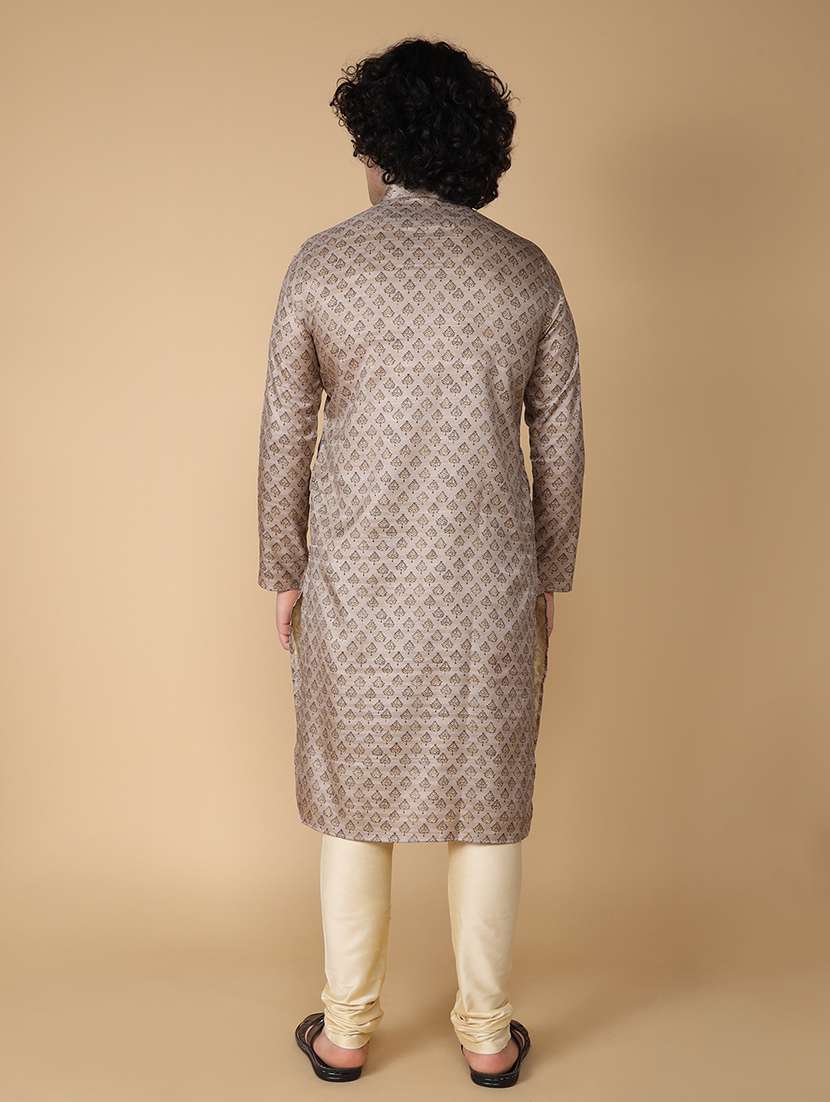 mandarin neck printed long kurta - 20011613 - Standard Image - 3