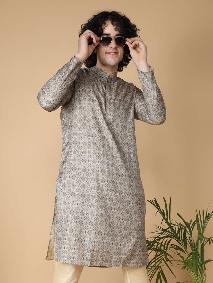 mandarin neck printed long kurta